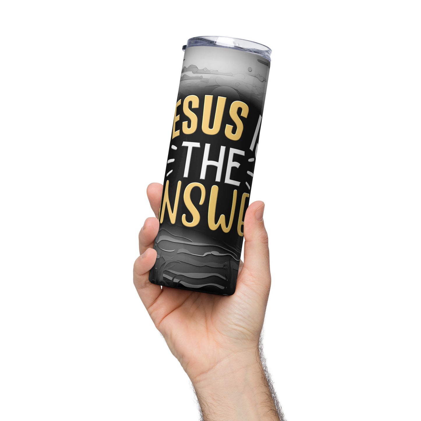 Jesus Is the Answer Custom Stainless-steel tumbler