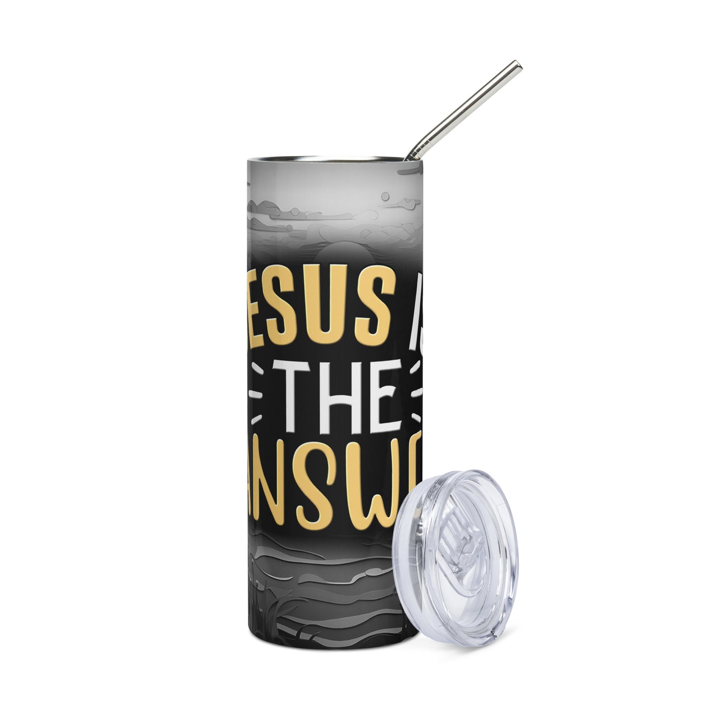 Jesus Is the Answer Custom Stainless-steel tumbler
